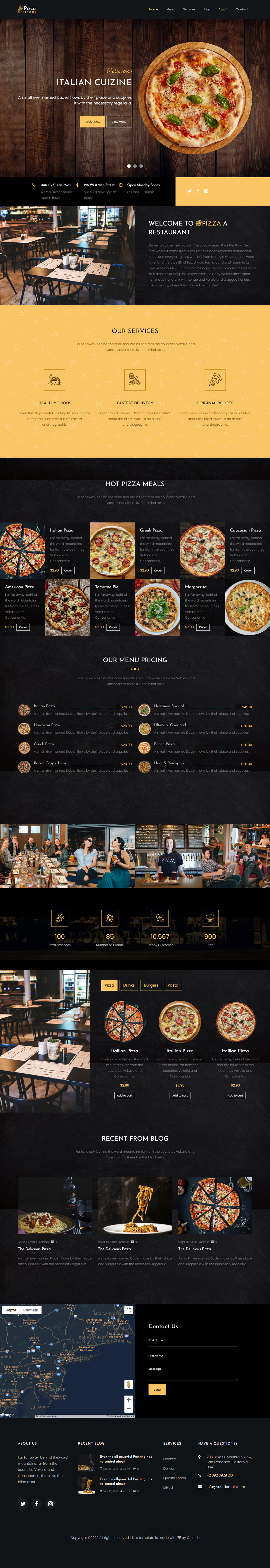 Bootstrap template Pizza DELICOUS