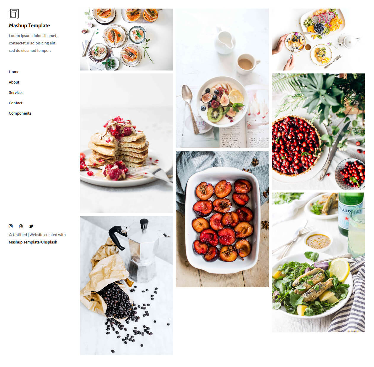 Bootstrap template Savory