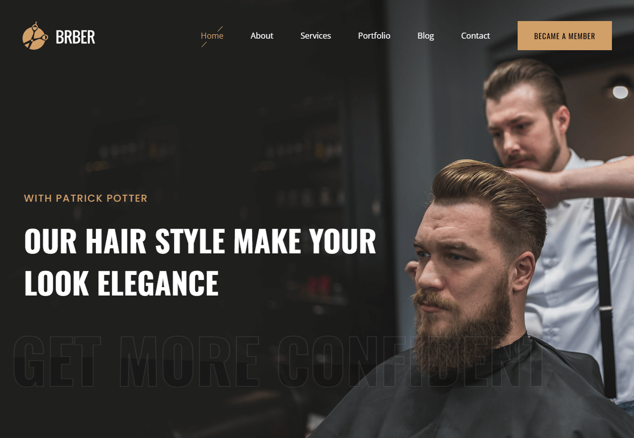 Шаблон Brber для сайта парикмахерской