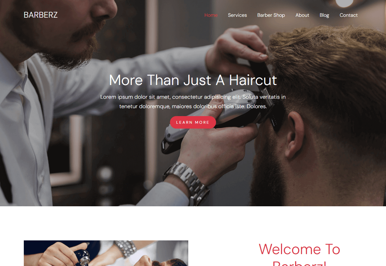 Шаблон Barberz для сайта парикмахерской