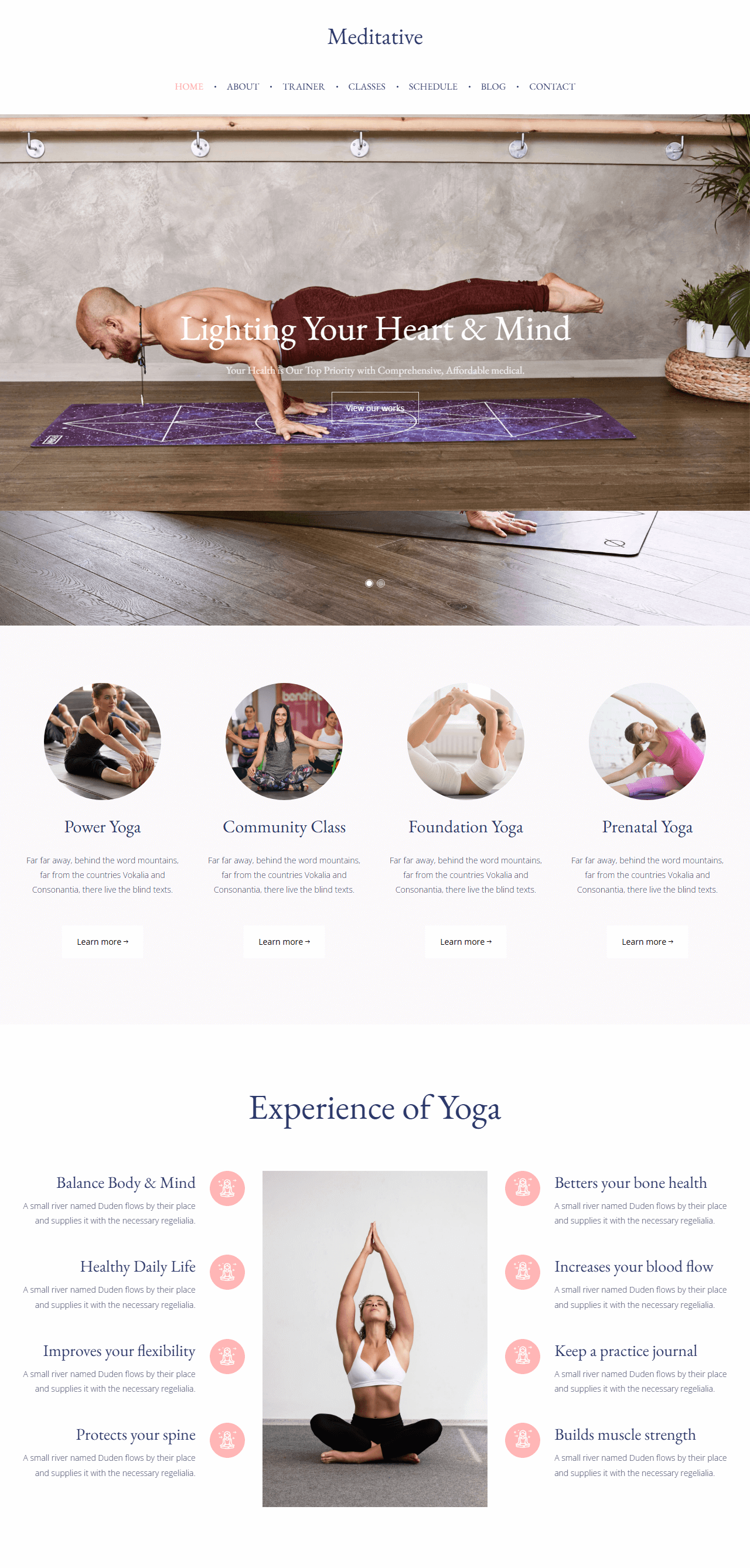 Шаблон Meditative для сайта студии йоги