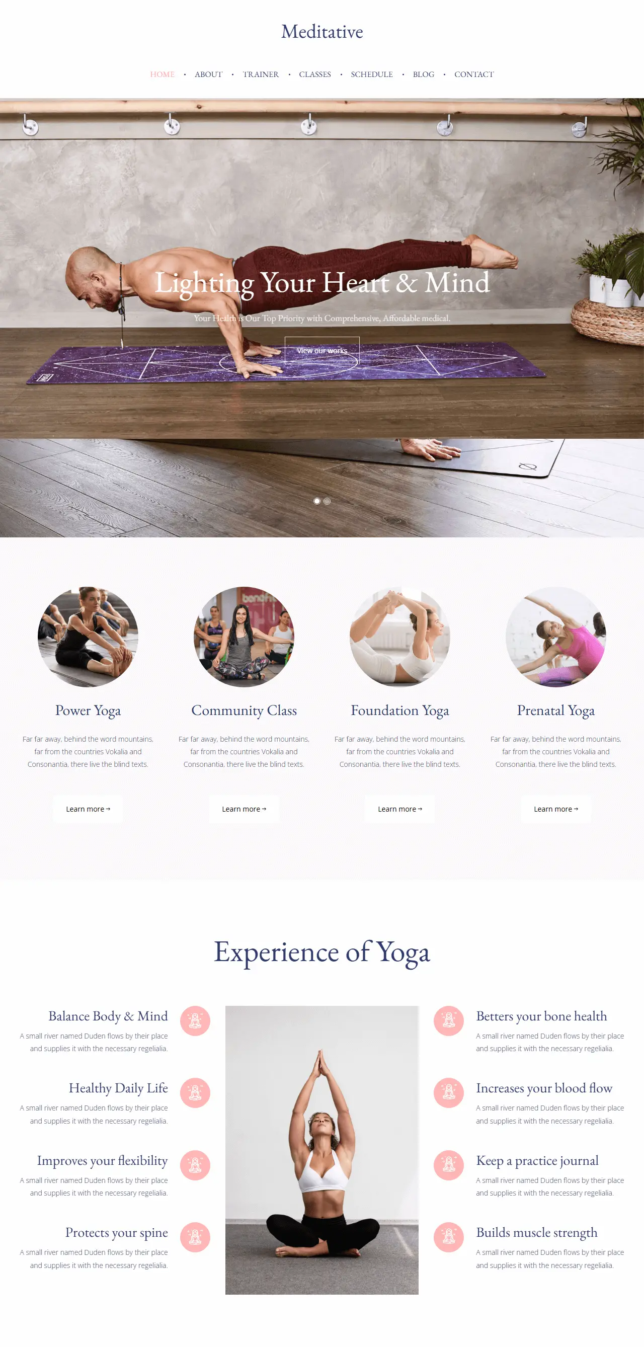 Шаблон Meditative для сайта студии йоги