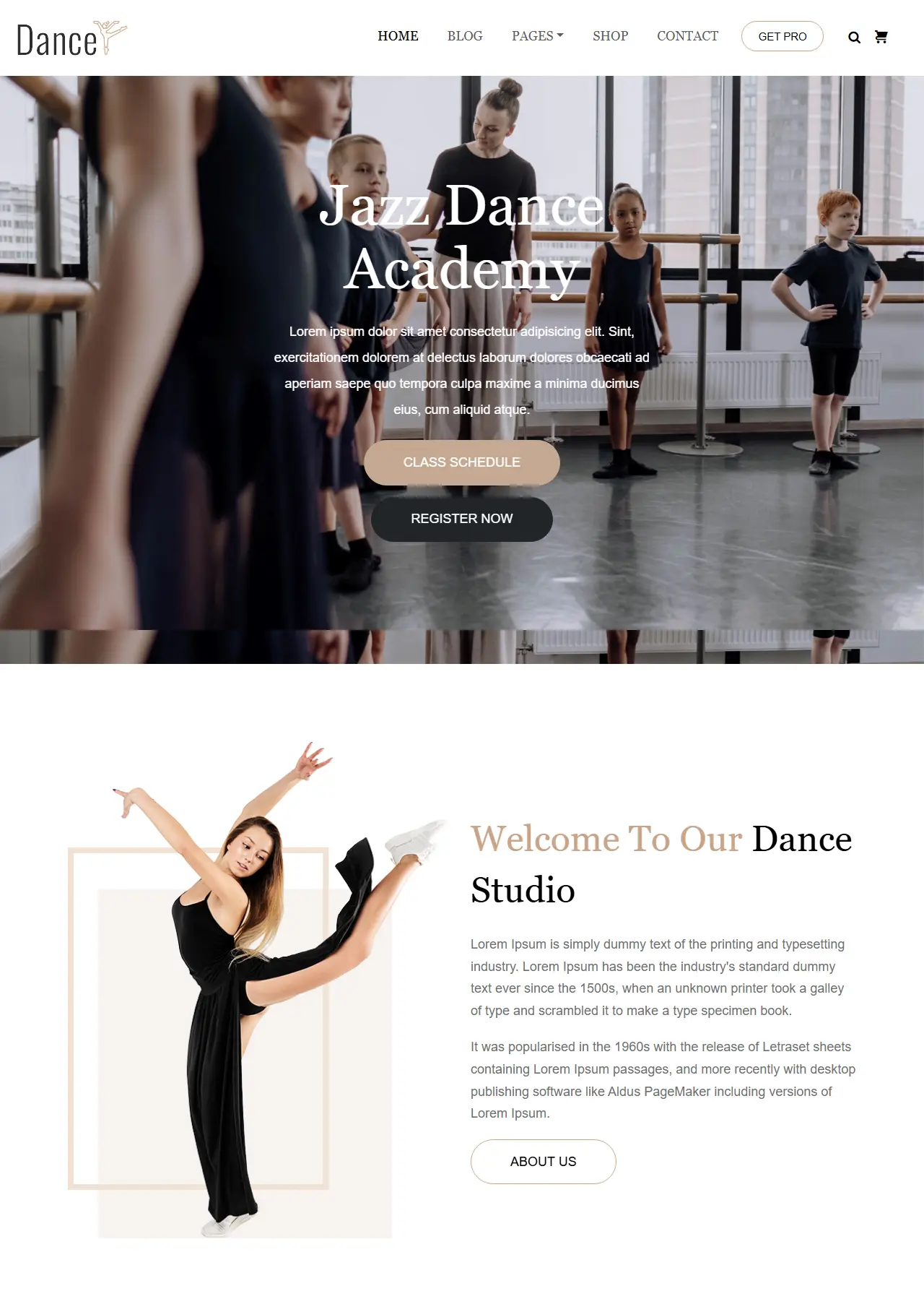 шаблон Dance для сайта