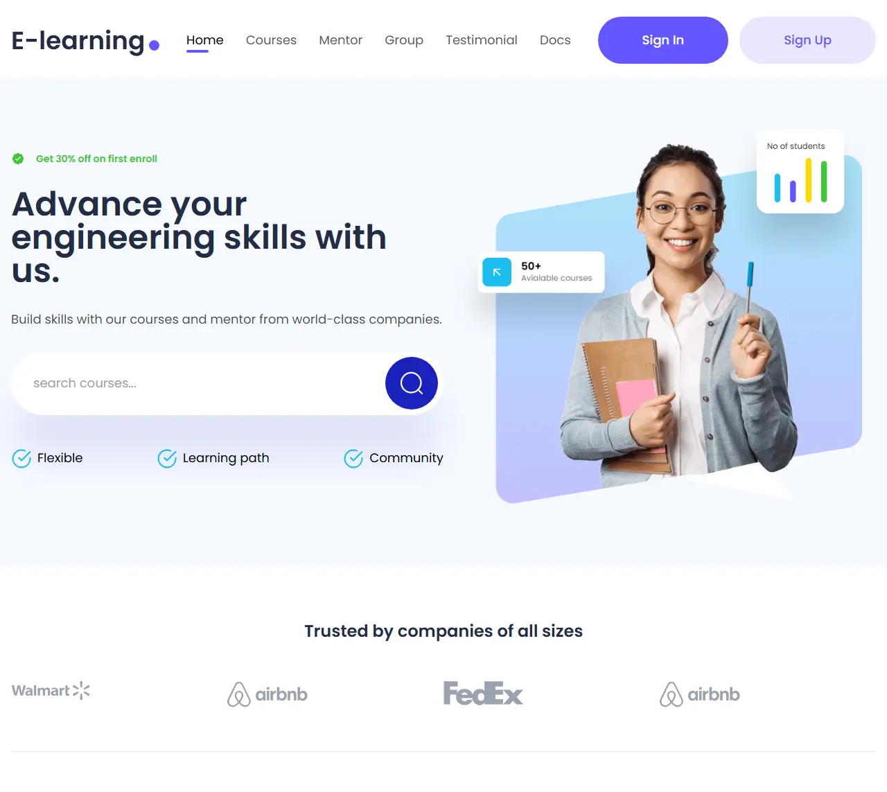 шаблон E-learning для сайта