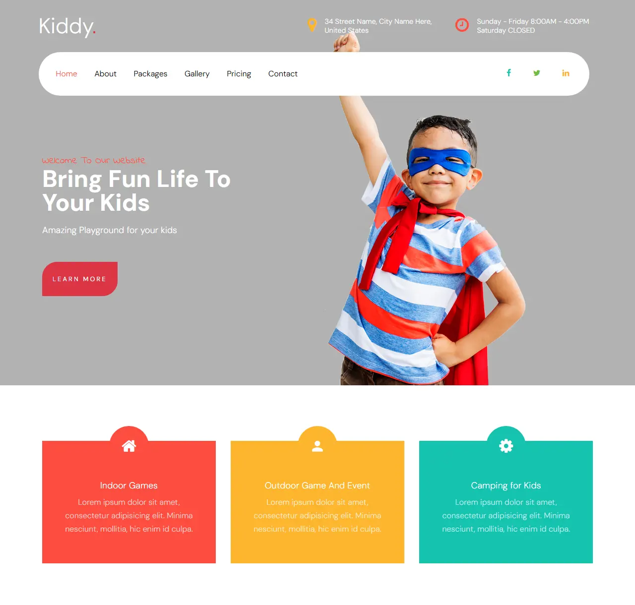 Шаблон Kiddy для сайта