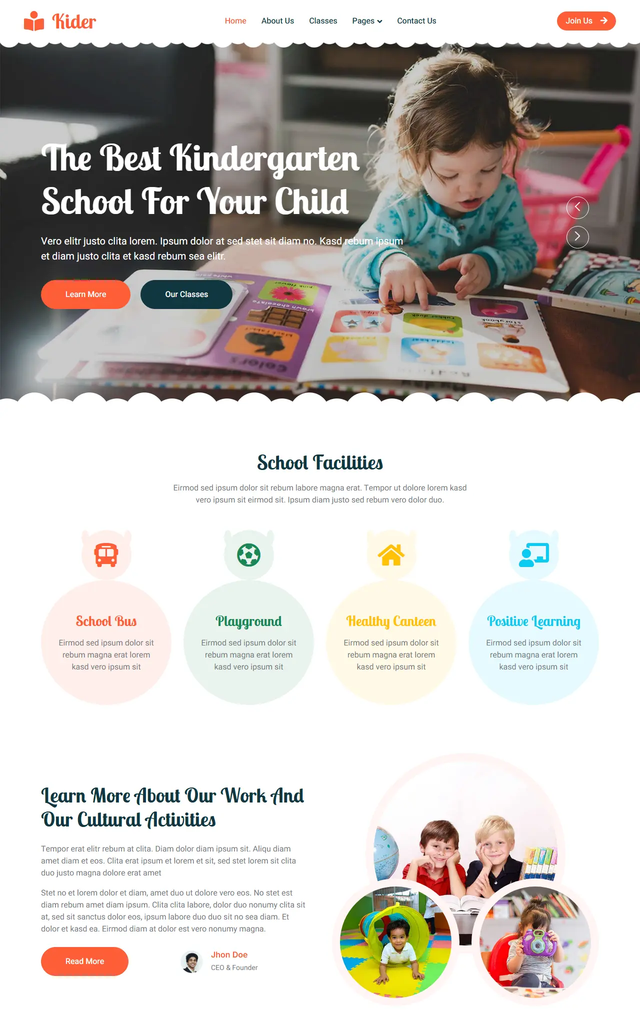 шаблон Kider для сайта