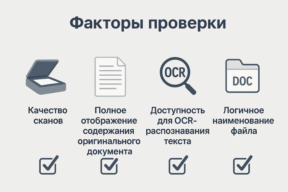 Обработка и проверка отсканированных документов факторы проверки pdf скана