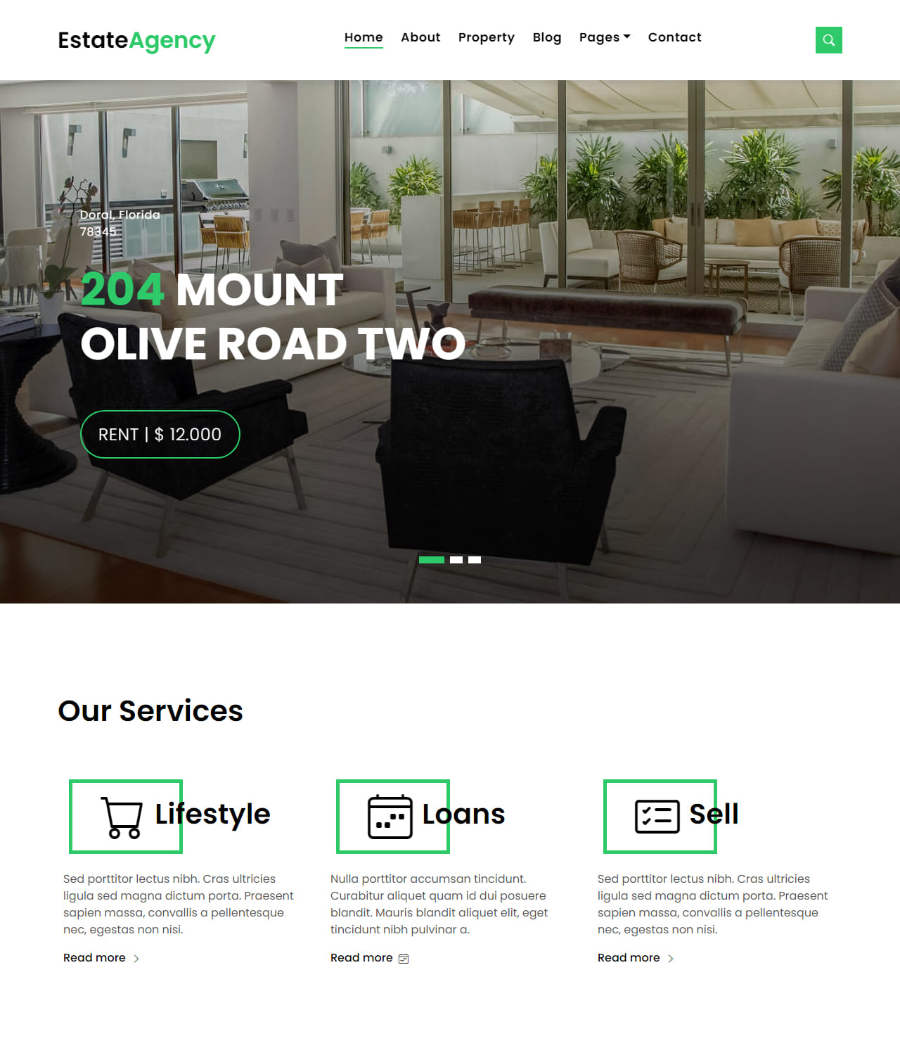 EstateAgency — шаблон сайта агентства недвижимости