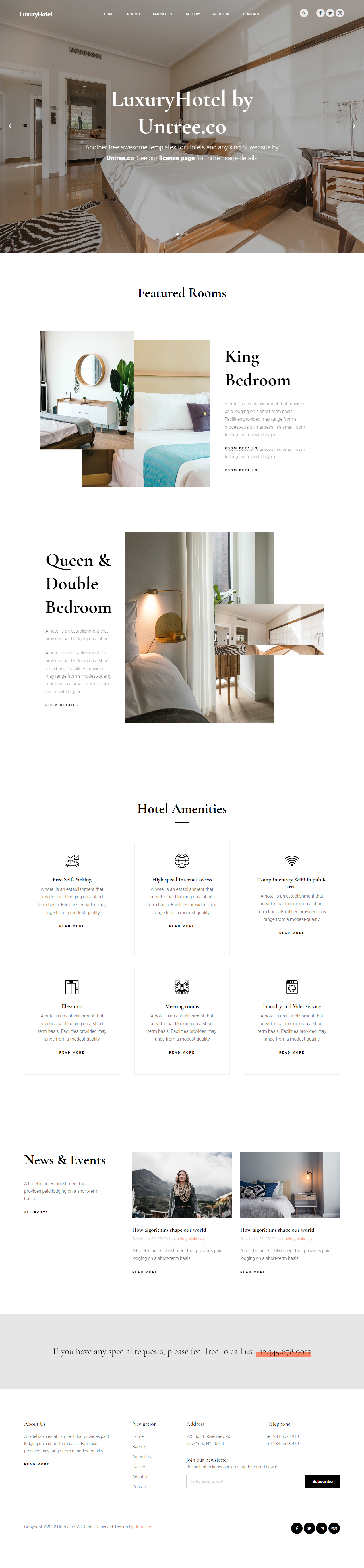 Luxury Hotel - шаблон сайта для отеля