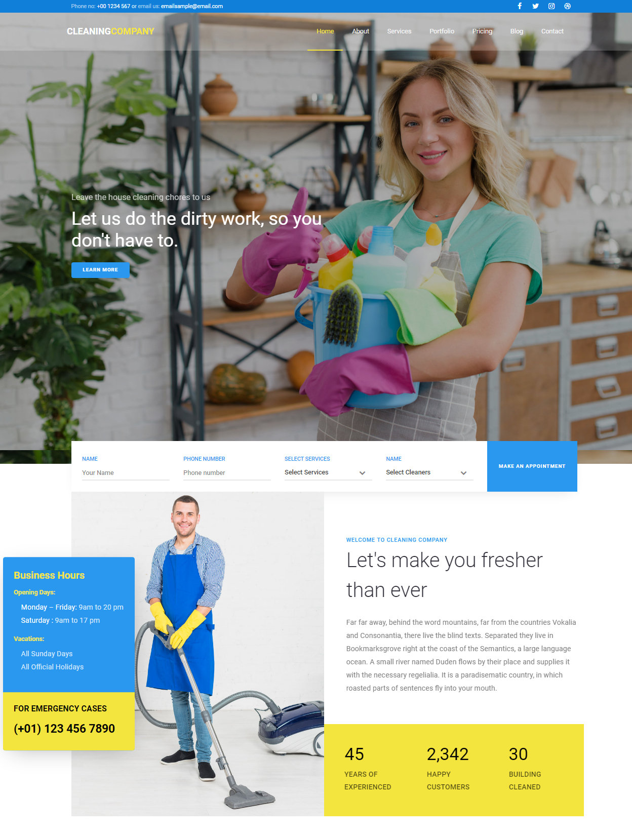 Cleaning Company — html шаблон сайта клининговой компании