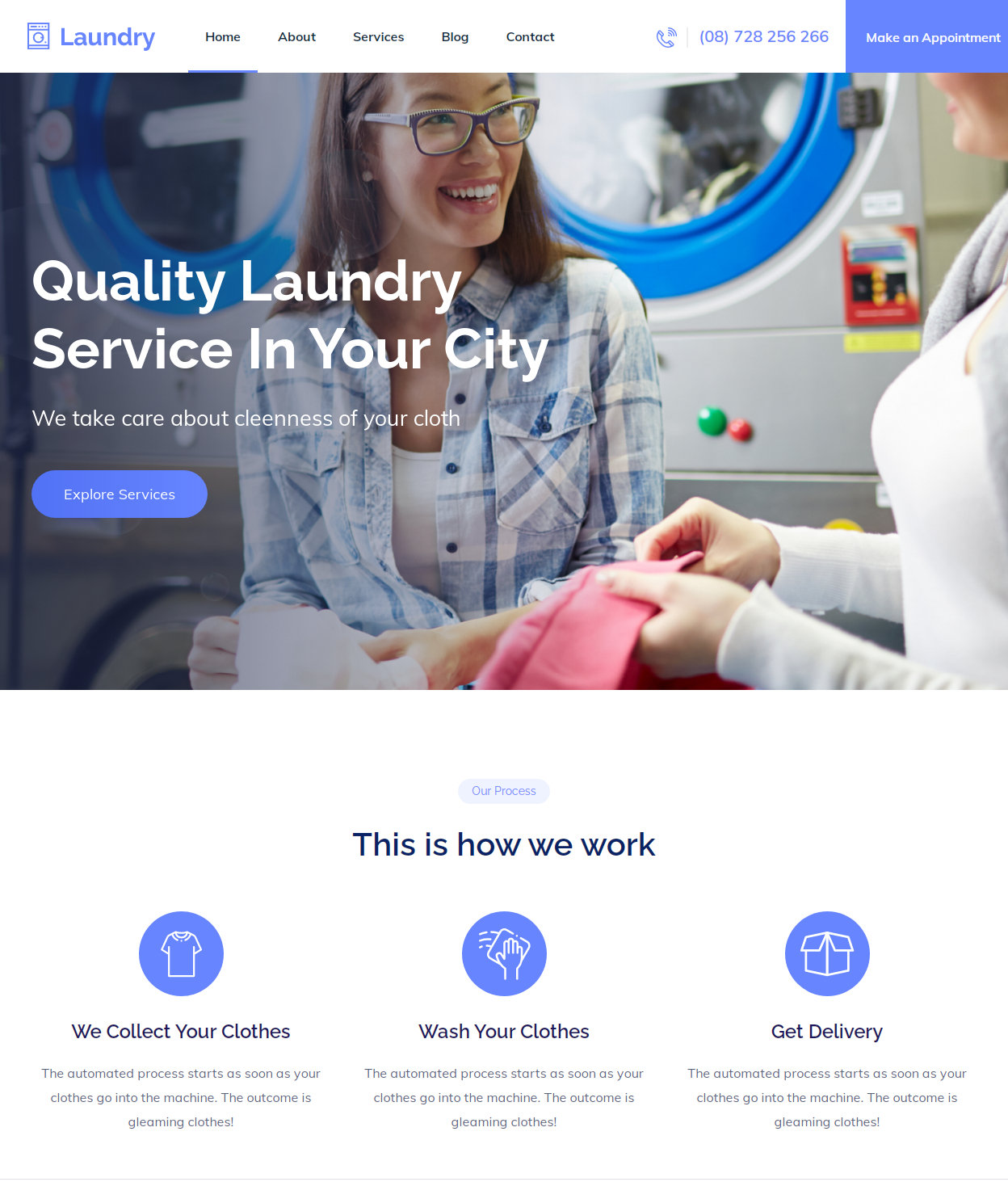 Laundry — html шаблон сайта клининговой компании