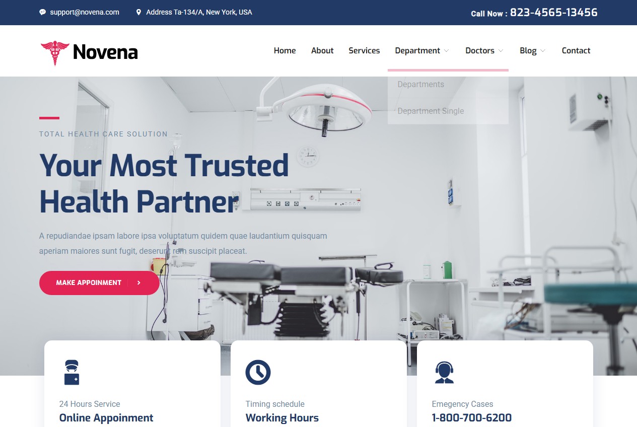 Bootstrap шаблон сайта Novena