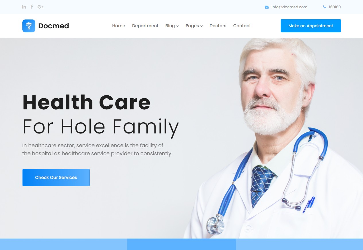 Bootstrap шаблон сайта Docmed