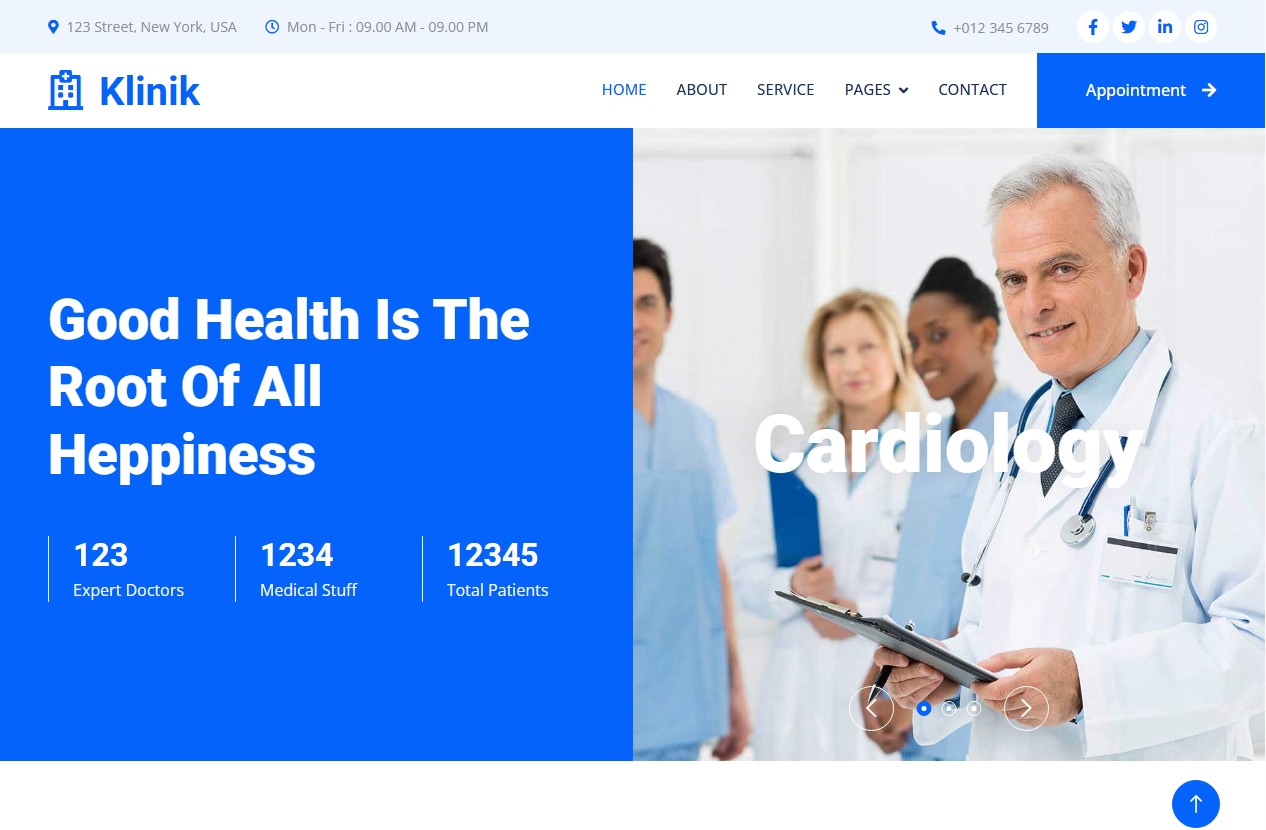 Bootstrap шаблон сайта Klinik